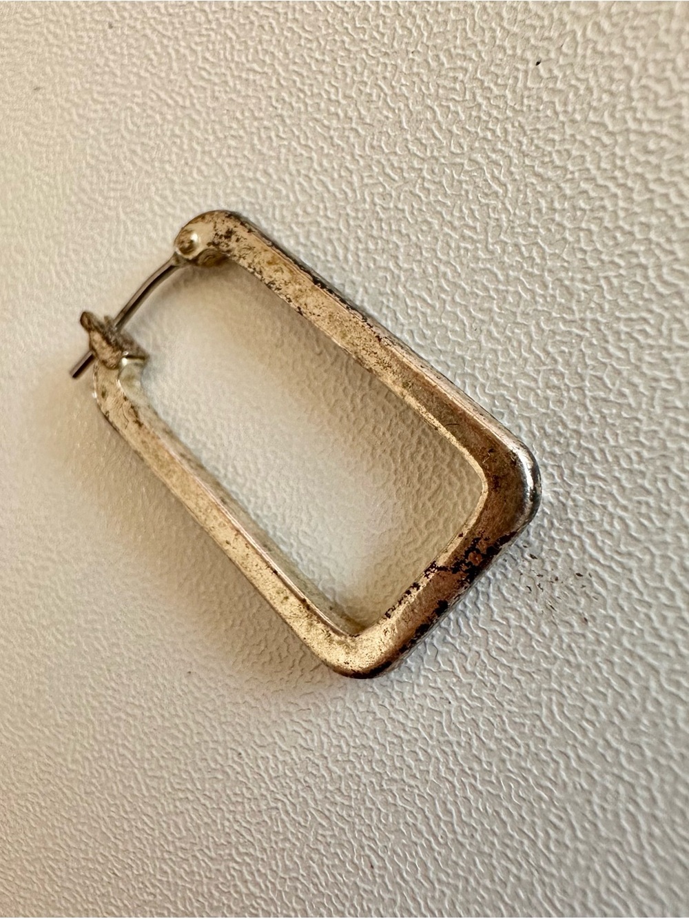 Vintage Silver-Tone Teardrop Dangle Earrings with Crystal Accent - Women Jewelry - Picture 4 of 10